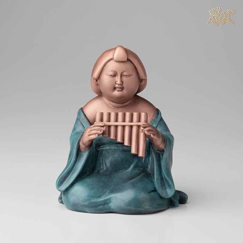 全铜摆件《致美唐韵之乐女》铜工艺品家居饰品客厅摆件_3_369