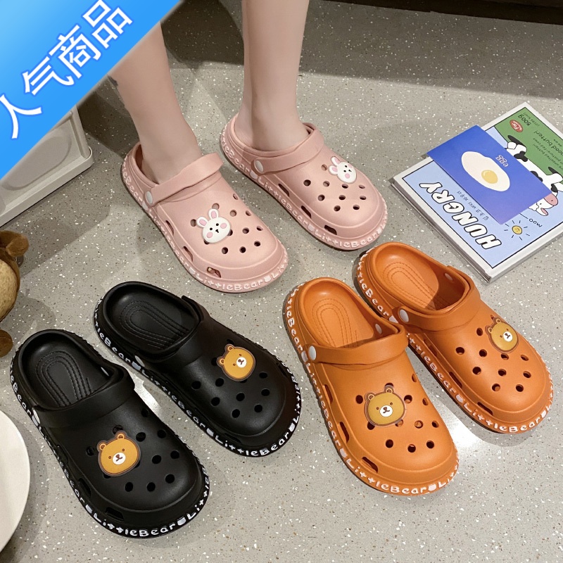 SUNTEK洞洞鞋女士2023新款增高跟护士网红厚底沙滩夏季时装女凉鞋防滑高清大图