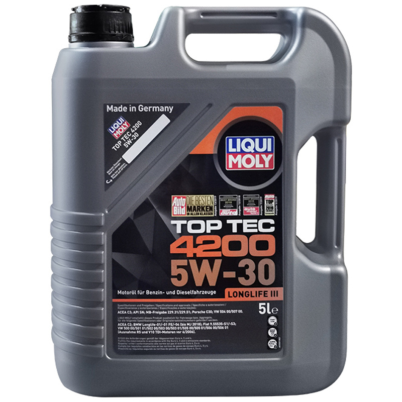 力魔(LIQUI MOLY) 顶技4200 全合成机油 5W-30 C3 SN 5L 德国原装进口