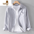 YANXU大码长袖衬衫男士修身寸衫夏季薄款牛津纺商务休闲上衣服 L 灰色