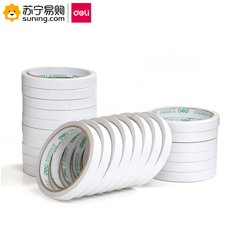 得力(deli) 棉纸双面胶带 30401 12mm*10y(≈9.144m)*80um 24卷/袋 单包装