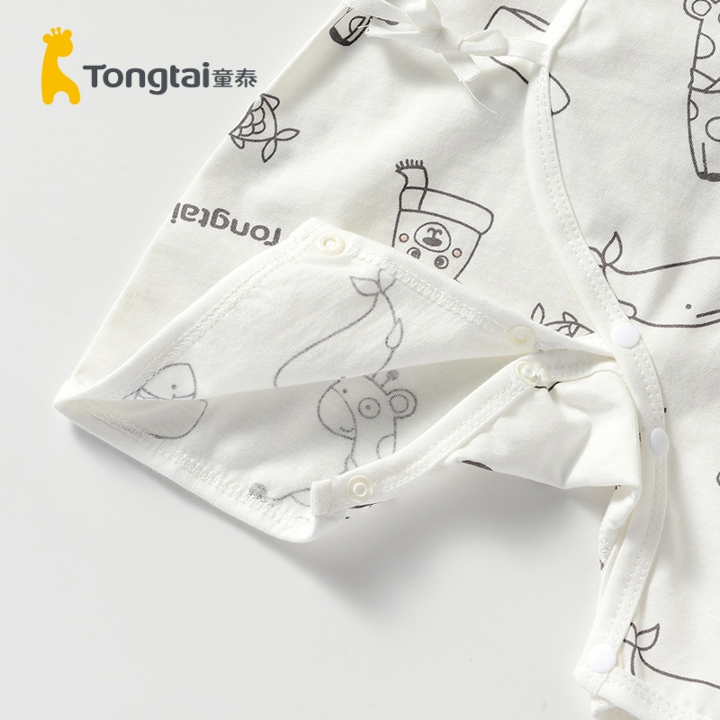 童泰(TONGTAI)夏季婴儿衣服0-6月新生儿纯棉短袖蝴蝶连体衣哈衣