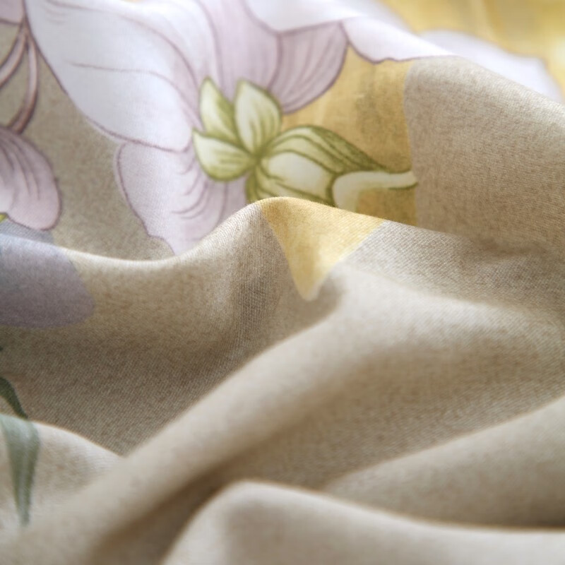 天琴床品四件套245*250cm柔软舒适花影悦动数码印花磨毛TQ-T168高清大图