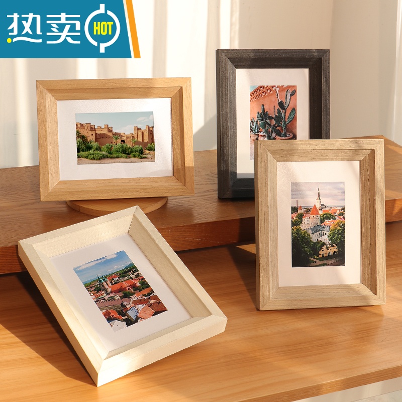 敬平照片打印加相框摆台洗照片做成定制礼物六寸6寸7寸实木相册框挂墙 原木色+[免费洗照片] 10寸[可放20.3x25.高清大图