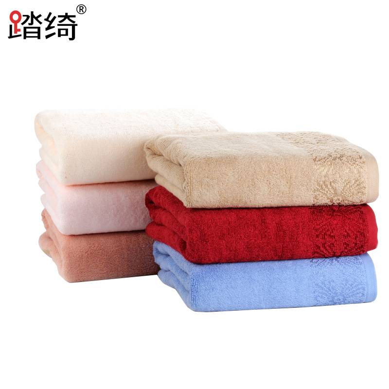 踏绮 精梳棉提花缎档浴巾 140*70cm 条高清大图