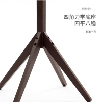 鑫金虎 实木衣帽架落地卧室办公室衣架挂衣架简易单杆式家用房间创意衣服架(白色/原木色/深咖色,颜色备注)