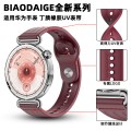 适用华为gt6/5手表高弹力UV表带watchgt反扣圆尾车线款腕带GT4替换带男女款新款智能设备配件iboann 酒红色 gt6pro46