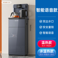 美菱茶吧机家用全自动智能高端语音制冷热饮水机下置水桶2022 深灰色 冰温热