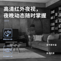 360 摄像头监控 小水滴1080P高清夜视家用wifi监控器 室内无线网络摄像头手机远程智能摄像机+64G内存卡