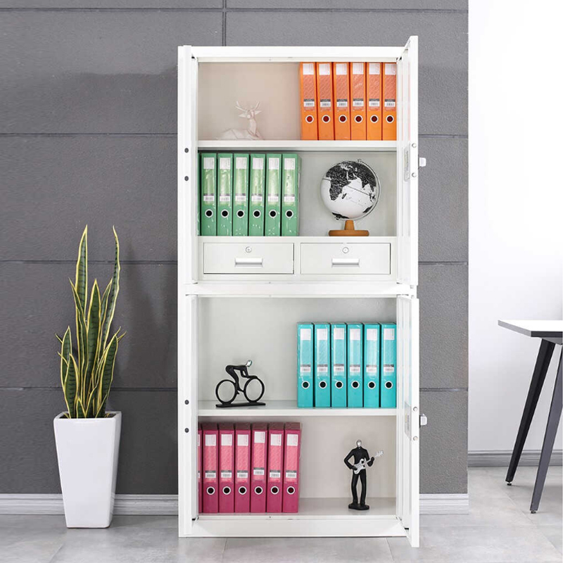 珩逸钢制密码文件柜保险柜铁皮资料柜通双节白色密码锁420*900*1850高清大图