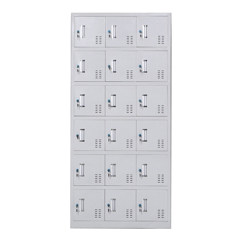 缑氏收纳柜财务档案柜资料柜加厚文件柜办公室带锁铁皮柜十八门更衣柜高清大图