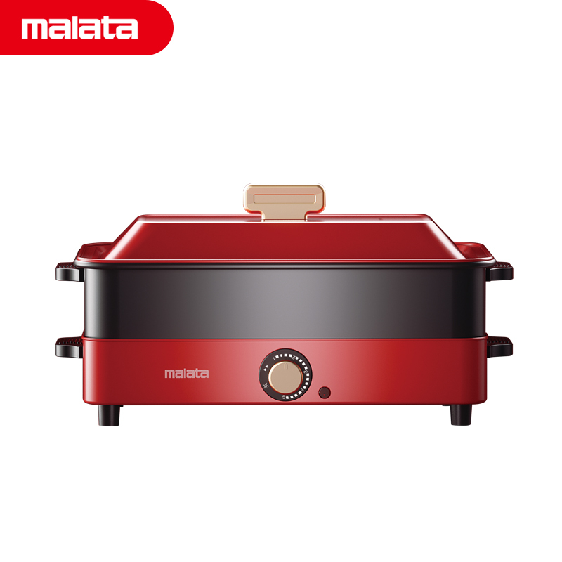 万利达malata-多功能韩式料理锅一锅两盘火锅不粘烤盘 多功能料理锅 WLD-L118!
