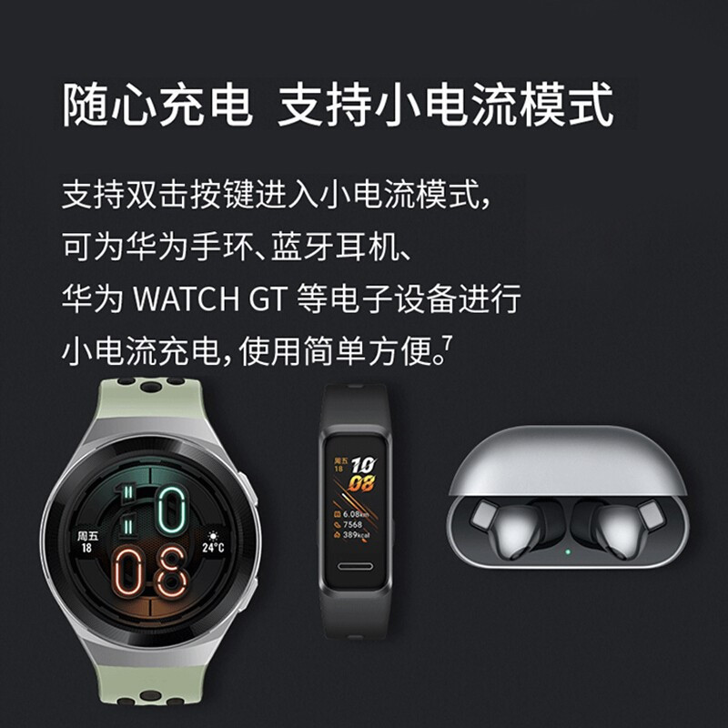 华为(HUAWEI)66W充电宝大容量移动电源12000毫安双向超级快充自带线Typec笔记本手机苹果安卓通用P0001高清大图