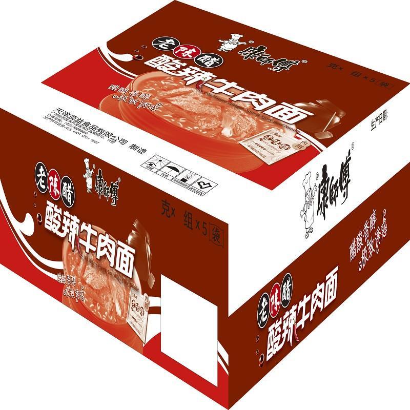 康师傅酸辣牛肉面五连包85g*5