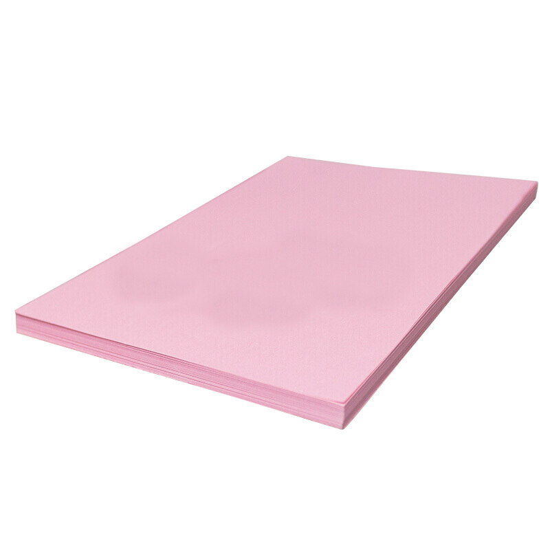 得力deli新绿天章a4皮纹纸封面纸云彩纸封皮纸彩色卡纸标书封面浅粉色