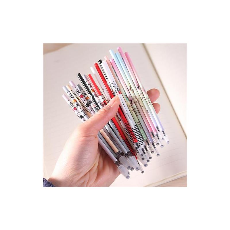 0.38m笔黑色签字笔水笔芯水0.5学生用笔芯晶蓝盒装针管笔芯