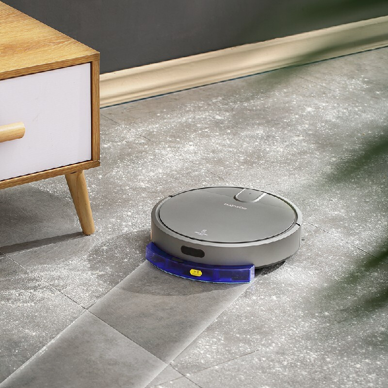 大宇(DAEWOO) 10W智能扫地机器人带水箱可拖地一键操控降噪扫地机 金属灰 DY-SD02高清大图