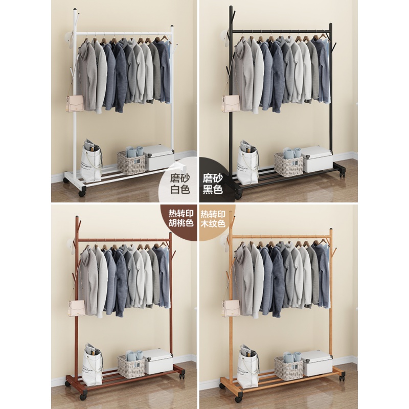 汐岩衣帽架双杆立式少女落地挂衣架包包架子家用卧室衣帽间放衣服高清大图