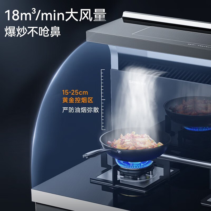 [拍单前咨询库存]森歌(SENG)集成灶F30ZK家用蒸烤炸一体机外观美 大火力侧吸抽油烟机灶具套装 液化气