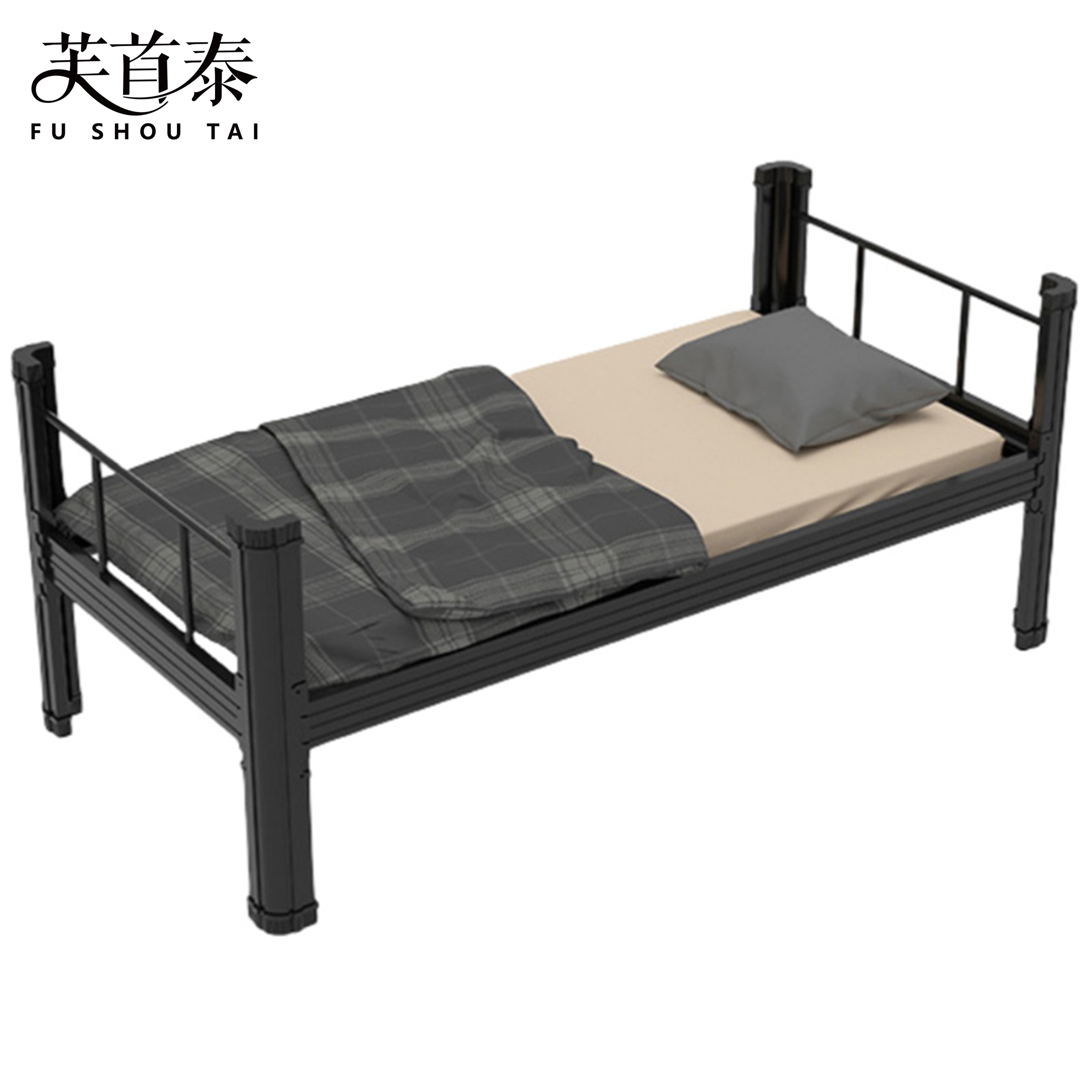 芙首泰钢制职工床900*2000*850mm(含床垫)套高清大图