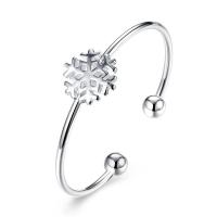 B266 Fashion Bracelet 日韩女开口手镯可节雪花镀925纯银首饰