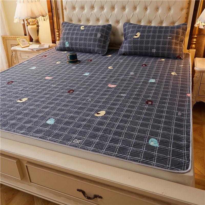 床垫子褥子软垫保护床褥垫床褥夏季夏天薄款可水洗机洗铺床 小鸟依人灰/A类母婴级，裸睡针织锦棉，天然乳胶填充 180x200cm/A类母婴级，可裸睡可机洗