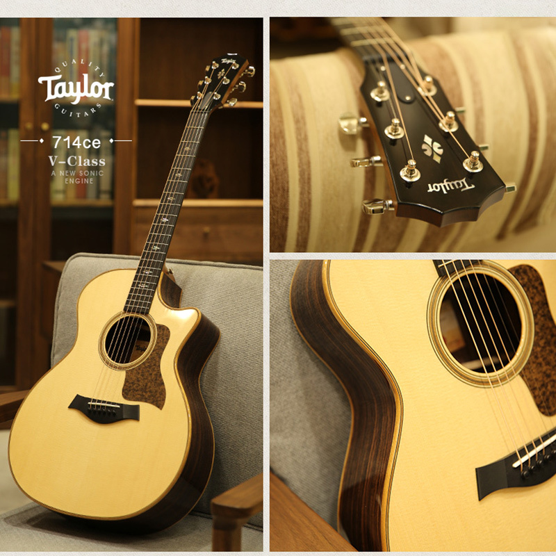 Taylor泰勒714CE全单电箱吉他 ES2拾音器 云杉+玫瑰木 41英寸