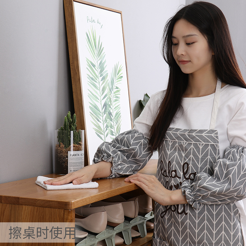 家务清洁防尘防水围裙家用日式棉麻家居打扫卫生罩衣日用家居