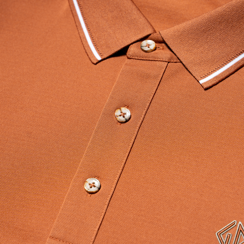 尘界男装纯色短袖POLO衫男2025夏季新款商务休闲修身翻领高端T恤高清大图