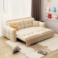 欧梵森轻奢奶油风磨砂布沙发床多功能伸缩两用客厅家用小户型 2.1米外径【多色可选拍下备注】 耐磨磨砂布【椰棕款】