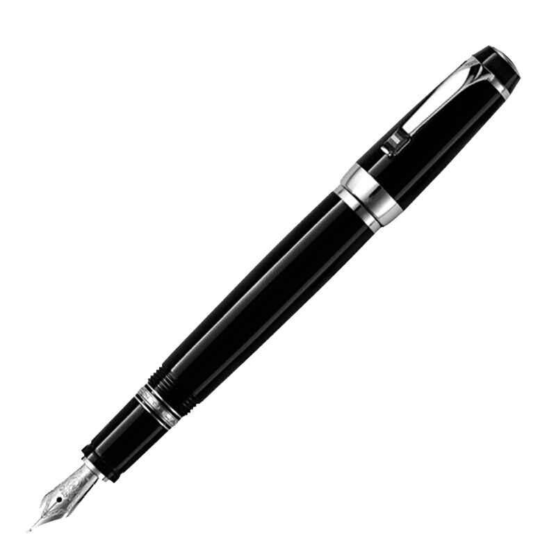 [海外直邮]Montblanc万宝龙波西米亚系列 钢笔黑宝石14k钯金伸缩笔尖墨水笔 M尖(0.7mm)25110