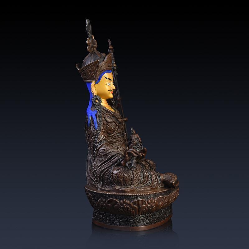 莲花生大士佛像 莲花生大师佛像摆件尼泊尔工艺开脸画脸_524
