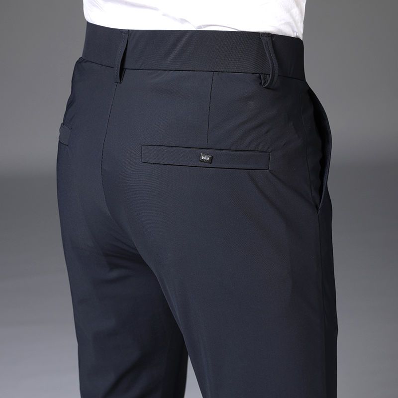 冰丝夏季超薄款坠感小西裤男弹力长裤商务休闲裤男宽松丝滑裤子男