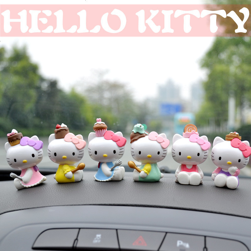 hello kitty汽车摆件KT凯蒂猫车上装饰卡通公仔创意车饰用品