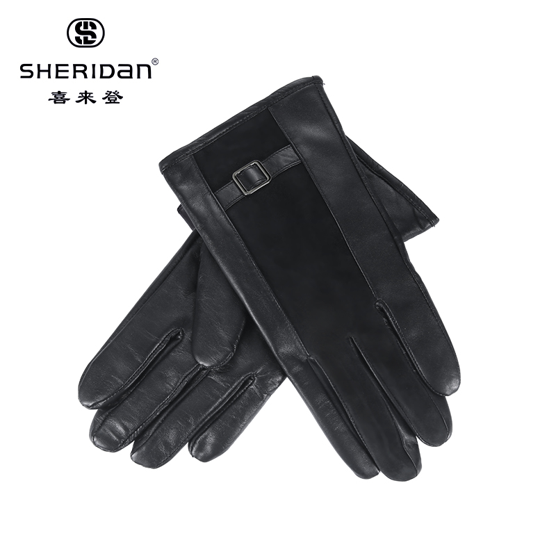 喜来登SHERIDAN男士加绒手套NL231201S 黑色