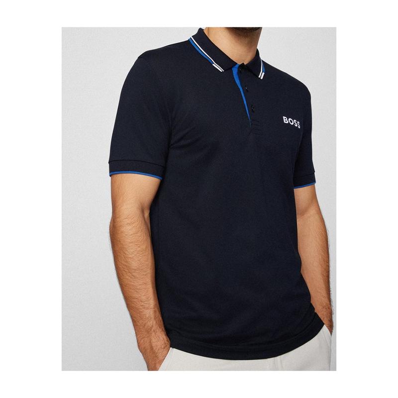 Hugo boss夏季款男士短袖 简约经典BOSS徽标商务风休闲POLO衫 棉质舒适透气高清大图