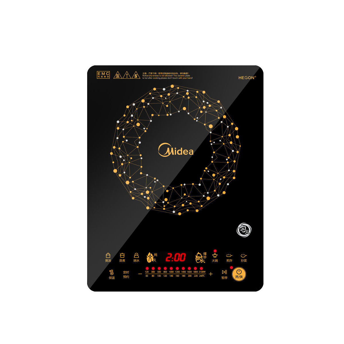 美的(Midea)电磁炉电陶炉 火锅炉匀火 智能定时 多档火力爆炒大功率 C21-WT2118