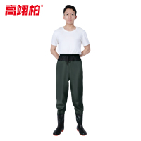高翊柏 17030294 齐腰下水裤 60丝绿色腰叉 41码 pvc涉水裤加厚耐磨半身作业裤洗车防水裤