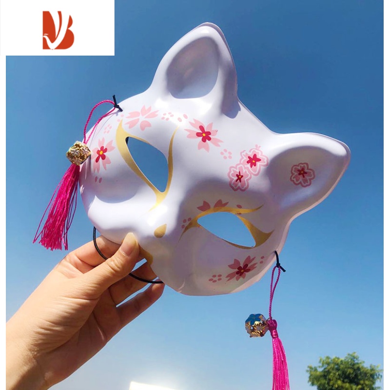 三维工匠赵露思同款狐狸面具彩绘日式和风古风半脸猫面罩cos动漫拍照