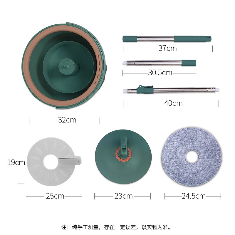 丽佳邦懒人家用旋转带桶拖布净污水分离免手洗拖地神器吸水平板拖把 超细纤维拖把布[3片]高清大图