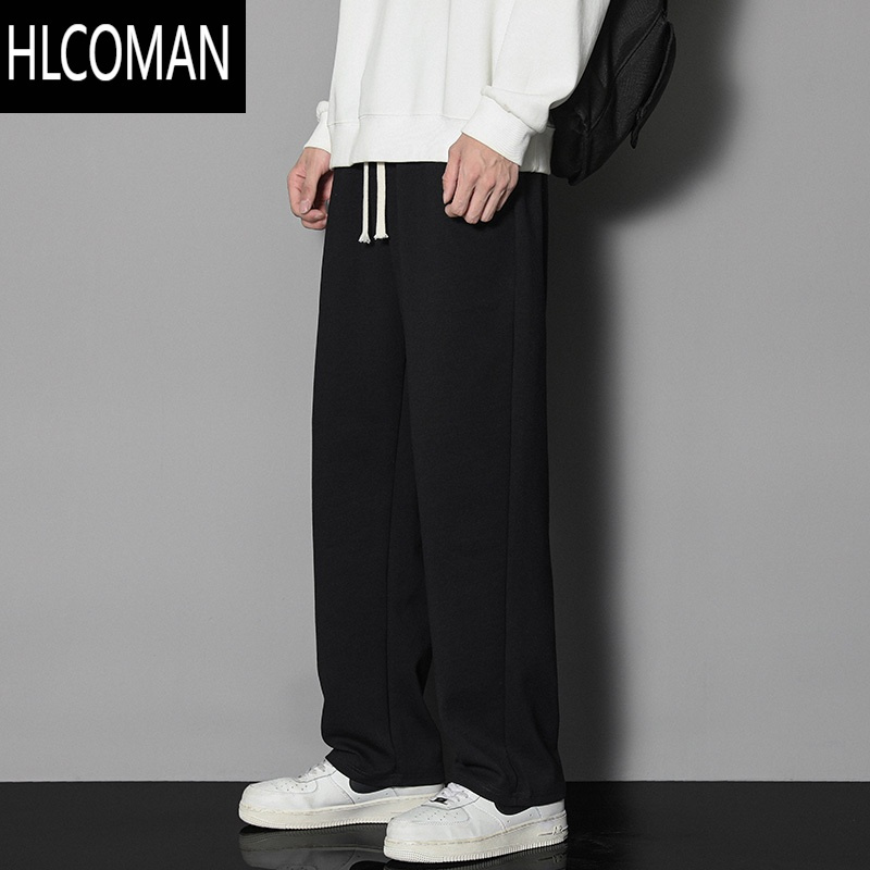 HLCOMAN裤子男加厚男裤2024新款运动裤男生直筒休闲裤男士卫裤加绒裤
