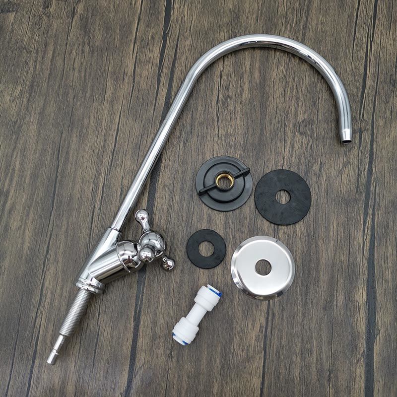 净水器龙头配件2分通用鹅颈水龙头净水机配件304不锈钢直饮水龙头大弯