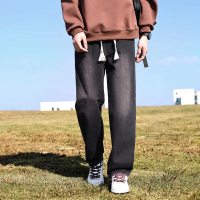 [2.5折价127元]唐狮春季新款男牛仔裤抽绳宽松阔腿裤潮流美式水洗高街裤子男