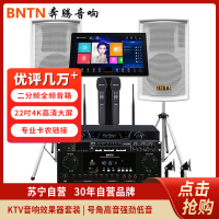 奔腾(BNTN)套装家庭影院KTV音响全套触摸屏一体机2TB点歌机卡拉OK专业会议卡包豪庭音箱8200效果器U段无线话筒