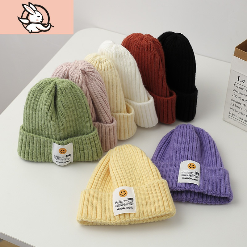 huayangtu婴儿帽子秋冬季幼儿护耳36个月儿童毛线帽俏皮可爱宝宝帽男