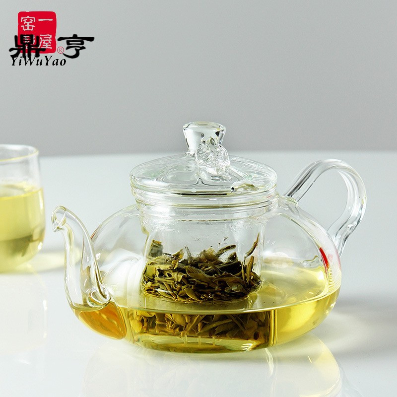 鼎亨茶具耐热玻璃茶壶大容量南瓜壶全透明玻璃花茶壶家用客厅