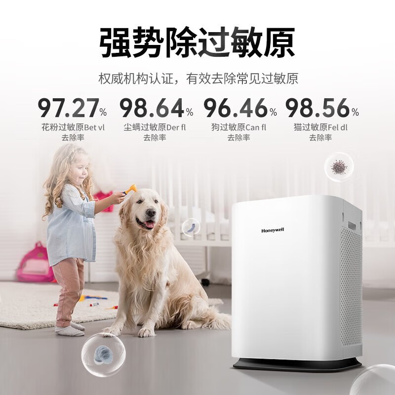 霍尼韦尔 KJ900F-PAC000DW 除颗粒物,除甲醛,过滤灰尘 适用面积(㎡) 1台 空气净化器高清大图