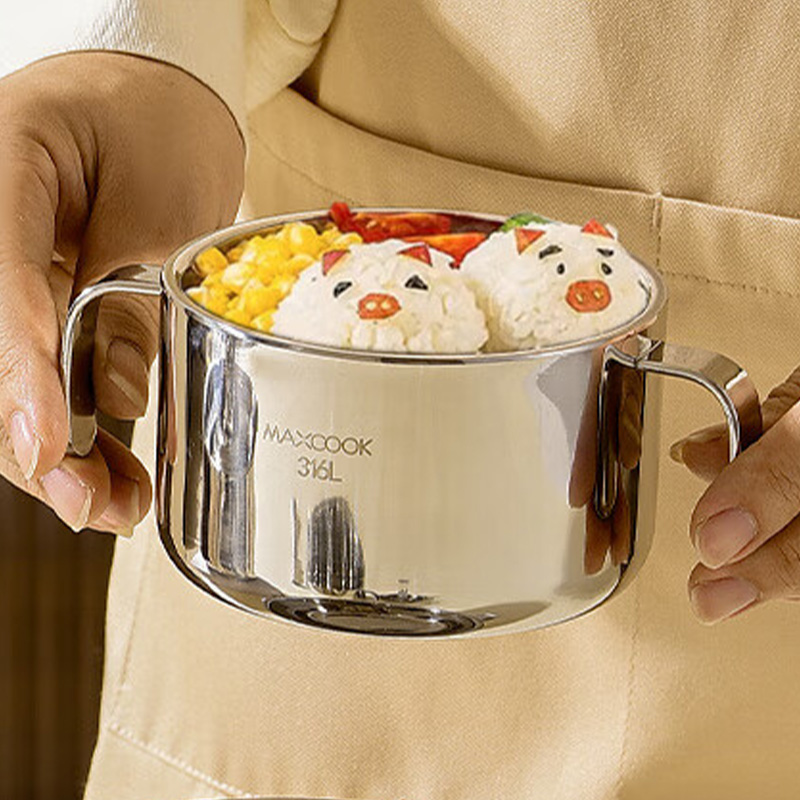 MAXCOOK美厨碗650ml不锈钢双层隔热MCWA4225高清大图