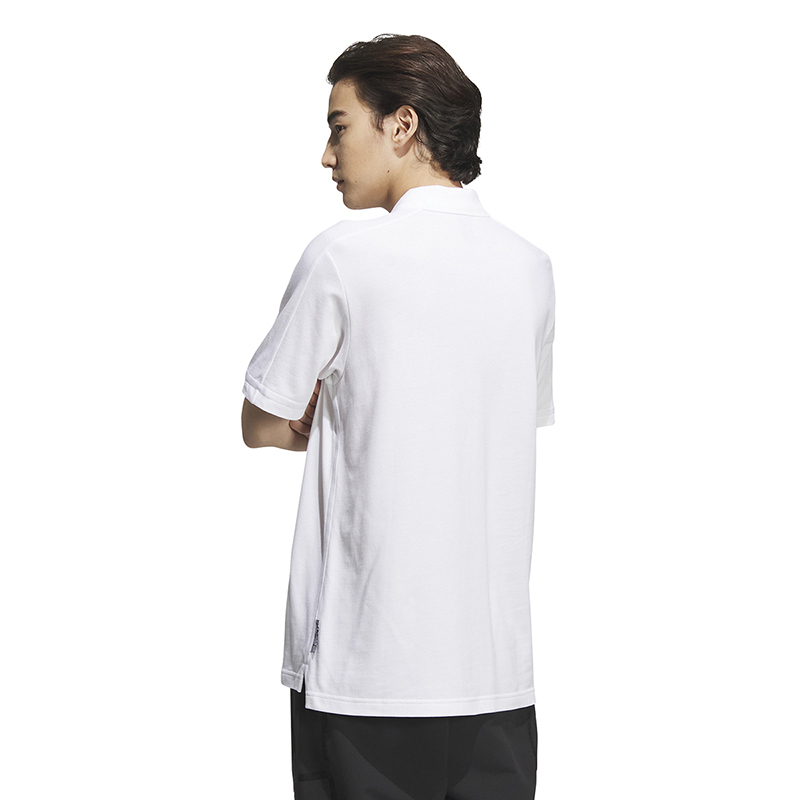 adidas 武极系列 纯色品牌Logo图案运动Polo衫 男款 白色 IA8108