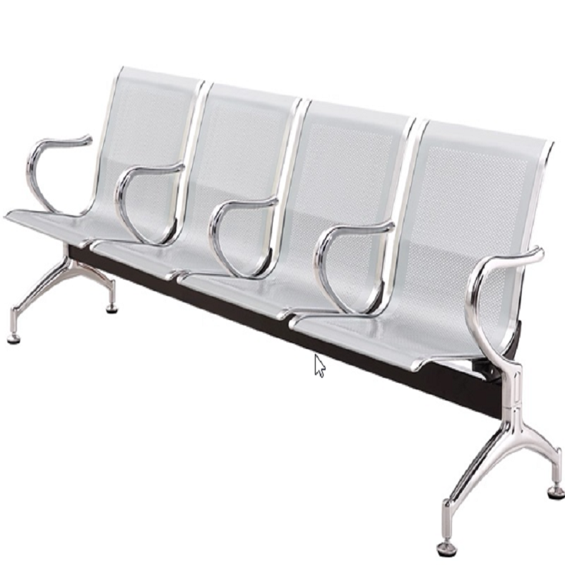 苏宁宜品连排座椅 4人位,座位之间带扶手钢制,银灰色高清大图